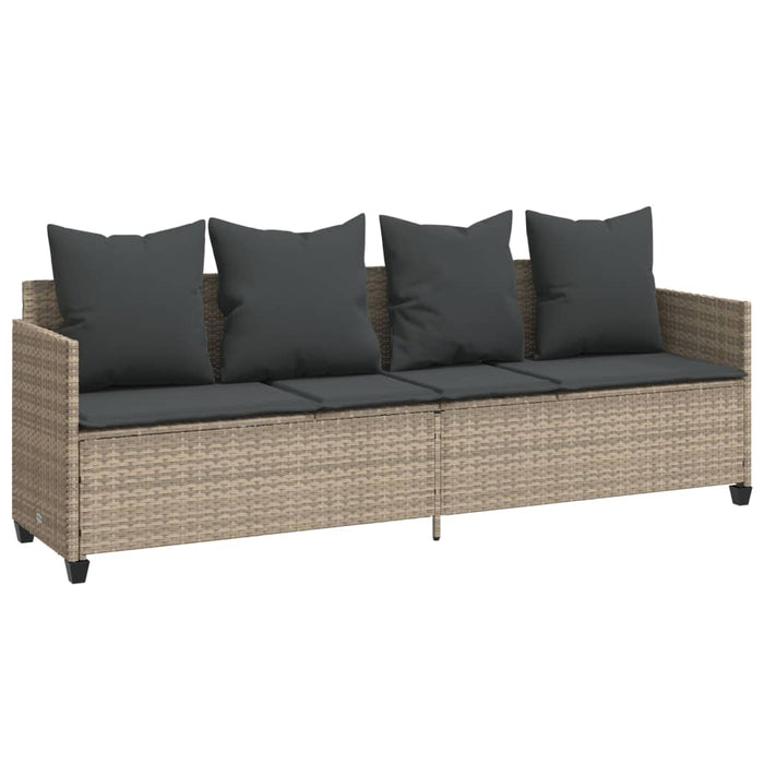 Set canapele de grădină cu perne, 5 piese gri deschis poliratan - WALTI WALTI