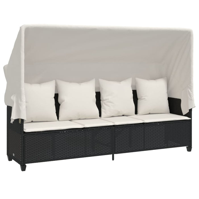 Set mobilier de grădină cu perne, 5 piese, negru, poliratan - WALTI WALTI
