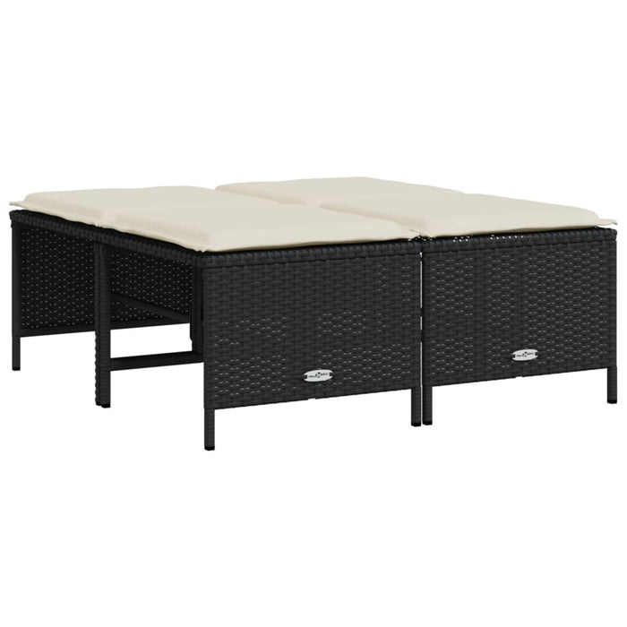 Set mobilier de grădină cu perne, 5 piese, negru, poliratan - WALTI WALTI