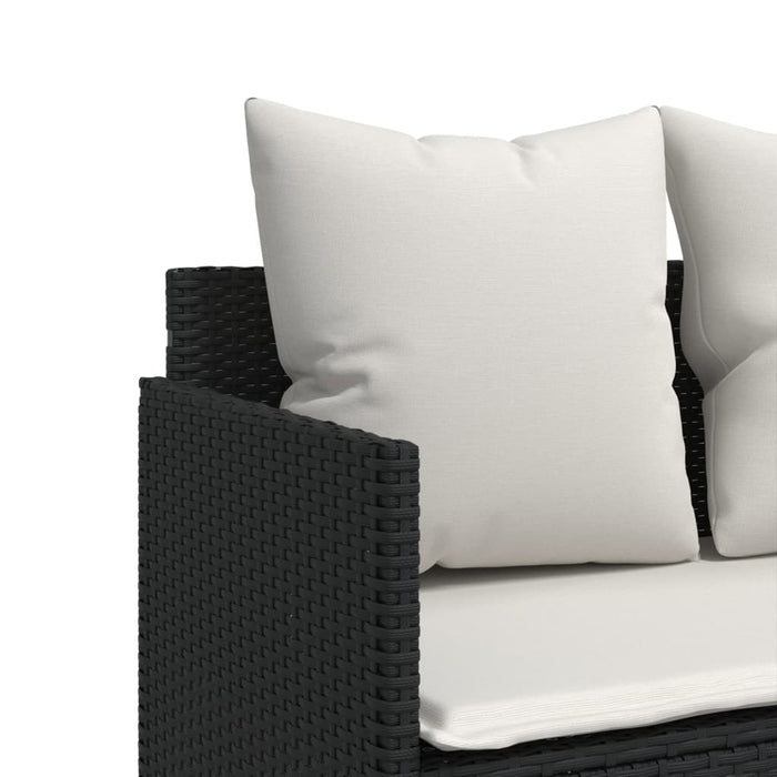 Set mobilier de grădină cu perne, 5 piese, negru, poliratan - WALTI WALTI