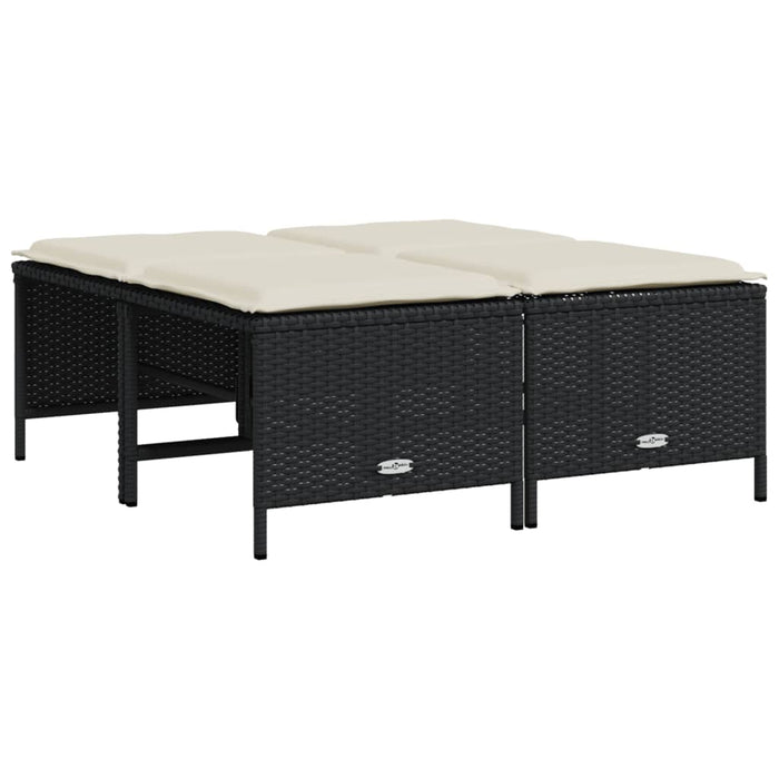 Set mobilier de grădină cu perne, 5 piese, negru, poliratan - WALTI WALTI