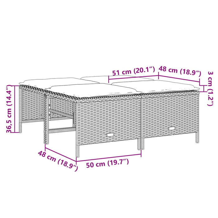 Set mobilier de grădină cu perne, 5 piese, negru, poliratan - WALTI WALTI