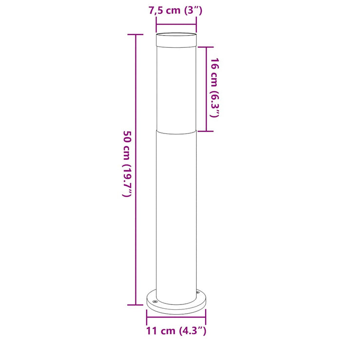 Stâlp luminos 50 cm oțel inoxidabil IP44 - WALTI WALTI
