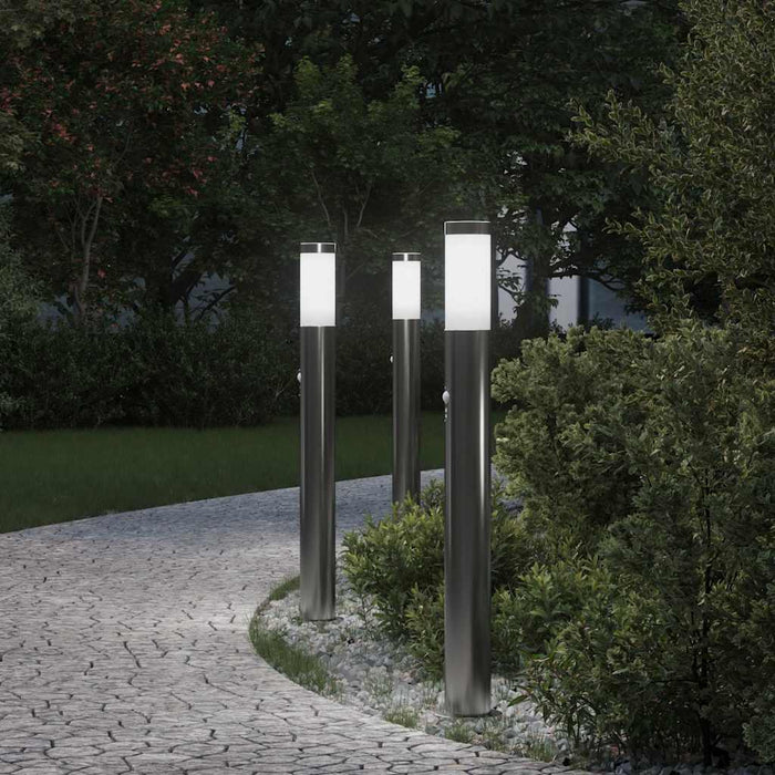Stâlpi iluminatori cu senzor, 3 buc., 80 cm, oțel inoxidabil, IP44 - WALTI WALTI