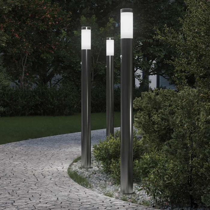 Stâlpi iluminatori cu senzor, 3 buc., 110 cm, oțel inoxidabil, IP44 - WALTI WALTI