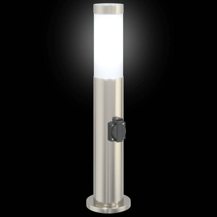 Stâlpi iluminatori cu priză, 3 buc., 50 cm, oțel inoxidabil, IP44 - WALTI WALTI