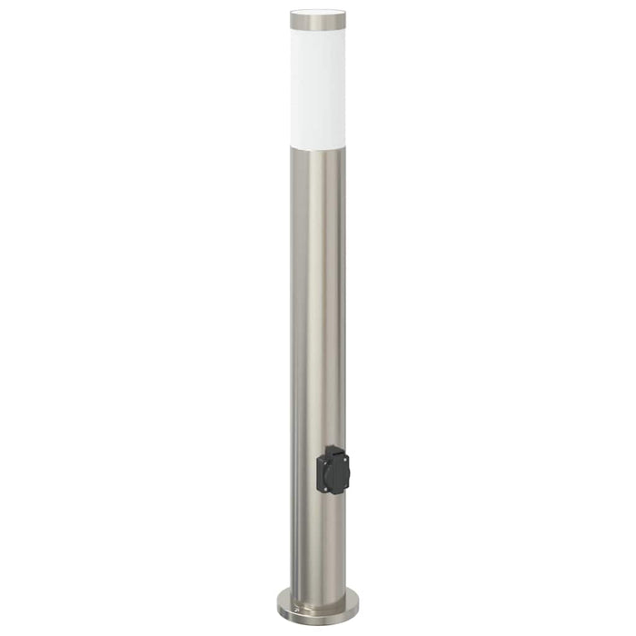 Stâlpi iluminatori cu priză, 3 buc., 80 cm, oțel inoxidabil, IP44 - WALTI WALTI