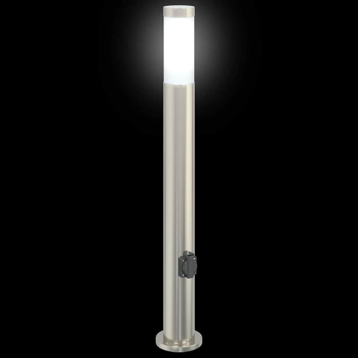 Stâlpi iluminatori cu priză, 3 buc., 80 cm, oțel inoxidabil, IP44 - WALTI WALTI