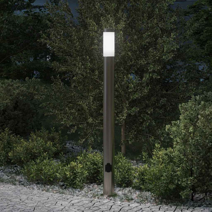 Stâlp luminos cu priză 110 cm oțel inoxidabil IP44 - WALTI WALTI