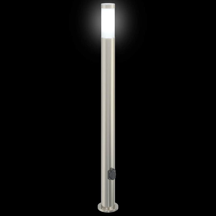 Stâlpi iluminatori cu priză, 3 buc., 110 cm, oțel inoxidabil, IP44 - WALTI WALTI