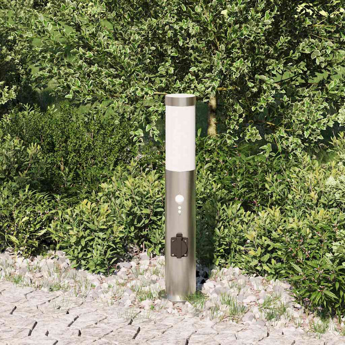 Stâlp luminos cu senzor și priză, 50 cm, oțel inoxidabil, IP44 - WALTI WALTI