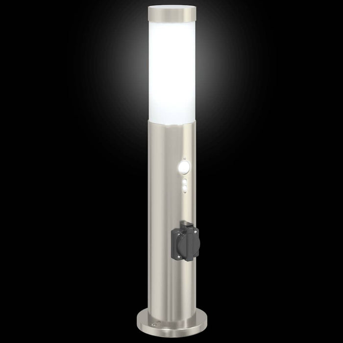 Stâlp luminos cu senzor și priză, 50 cm, oțel inoxidabil, IP44 - WALTI WALTI