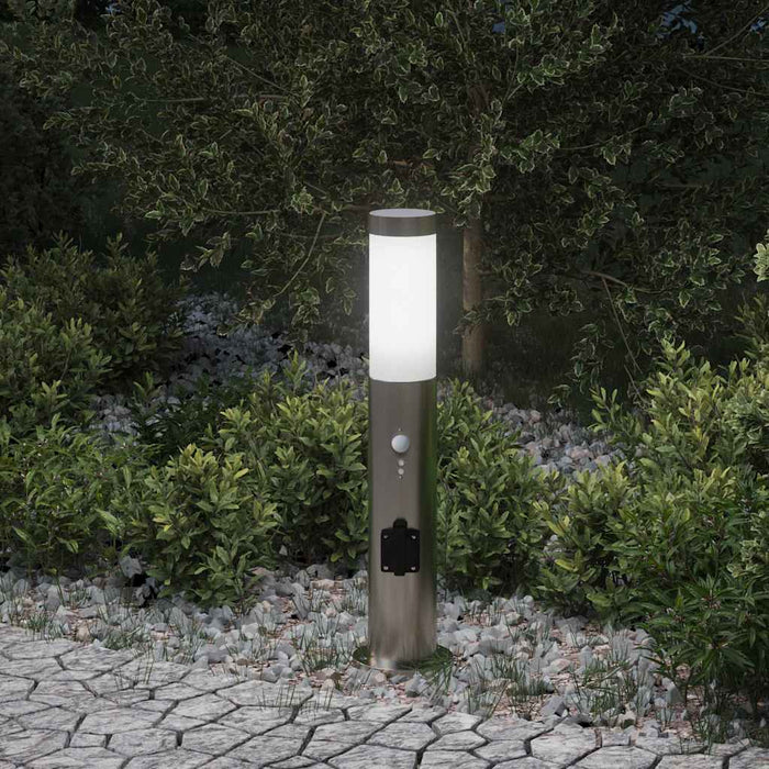 Stâlp luminos cu senzor și priză, 50 cm, oțel inoxidabil, IP44 - WALTI WALTI