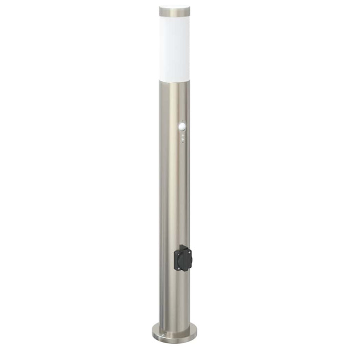 Stâlp luminos cu senzor și priză, 80 cm, oțel inoxidabil, IP44 - WALTI WALTI