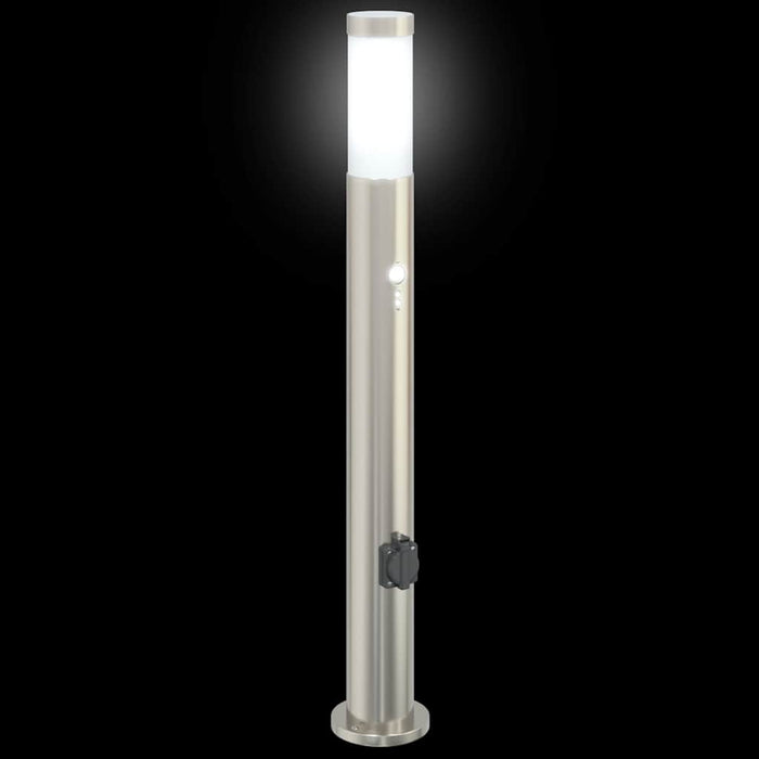 Stâlp luminos cu senzor și priză, 80 cm, oțel inoxidabil, IP44 - WALTI WALTI