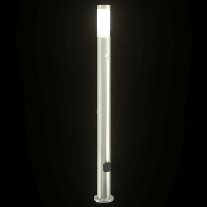 Stâlp luminos cu senzor și priză 110 cm oțel inoxidabil IP44 - WALTI WALTI