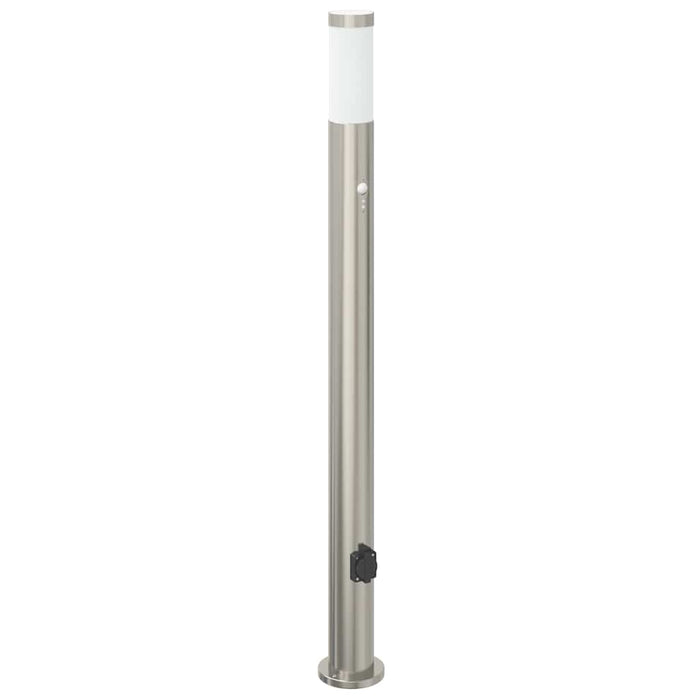Stâlpi iluminatori cu senzor și priză, 3 buc., 110 cm, oțel inoxidabil, IP44 - WALTI WALTI