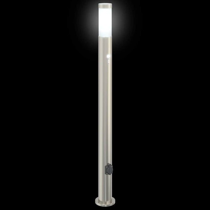 Stâlpi iluminatori cu senzor și priză, 3 buc., 110 cm, oțel inoxidabil, IP44 - WALTI WALTI