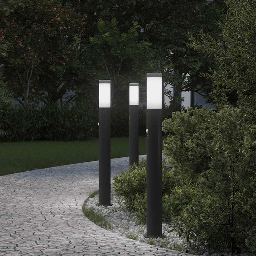 Stâlpi iluminatori cu senzor, 3 buc., 80 cm, oțel inoxidabil, IP44 - WALTI WALTI