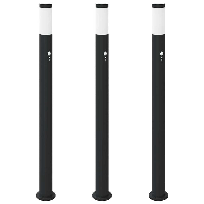 Stâlpi iluminatori cu senzor, 3 buc., 110 cm, oțel inoxidabil, IP44 - WALTI WALTI