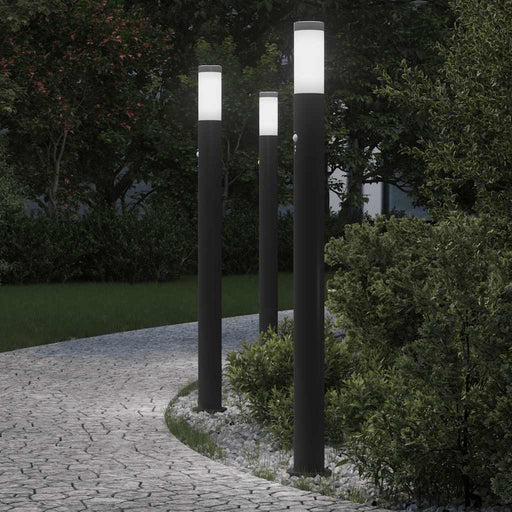 Stâlpi iluminatori cu senzor, 3 buc., 110 cm, oțel inoxidabil, IP44 - WALTI WALTI