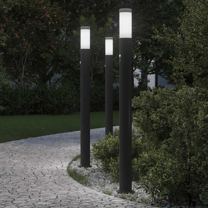 Stâlpi iluminatori cu senzor, 3 buc., 110 cm, oțel inoxidabil, IP44 - WALTI WALTI