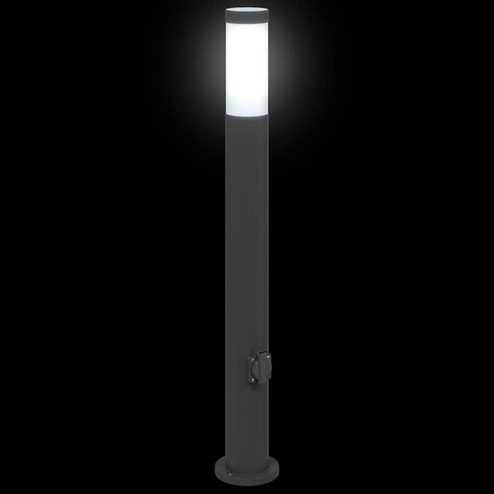 Stâlpi iluminatori cu priză, 3 buc., 80 cm, oțel inoxidabil, IP44 - WALTI WALTI