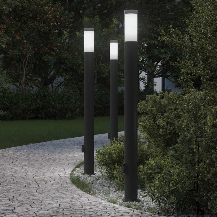 Stâlpi iluminatori cu priză, 3 buc., 110 cm, oțel inoxidabil, IP44 - WALTI WALTI