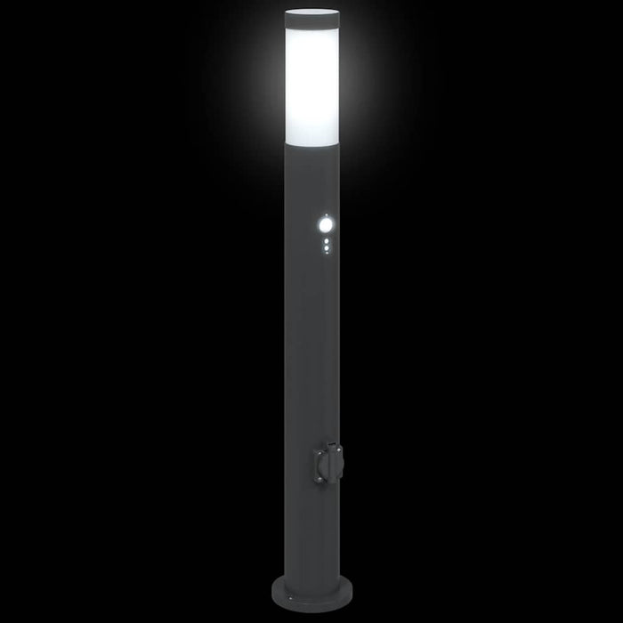 Stâlp luminos cu senzor și priză, 80 cm, oțel inoxidabil, IP44 - WALTI WALTI