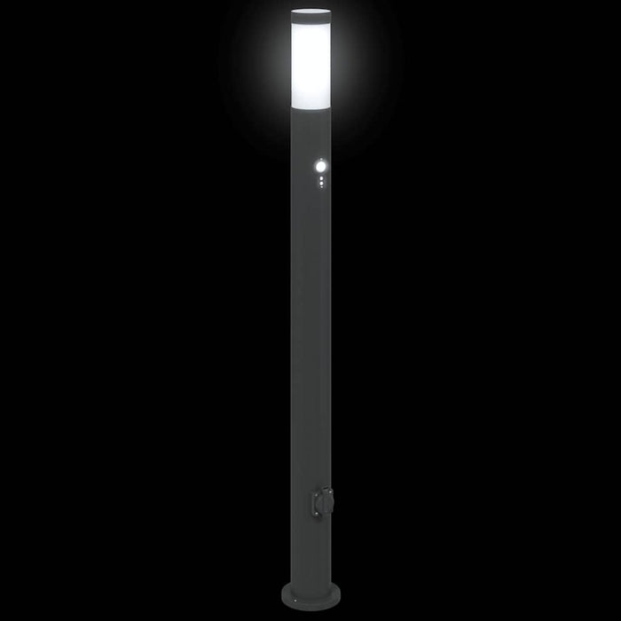 Stâlp luminos cu senzor și priză 110 cm oțel inoxidabil IP44 - WALTI WALTI