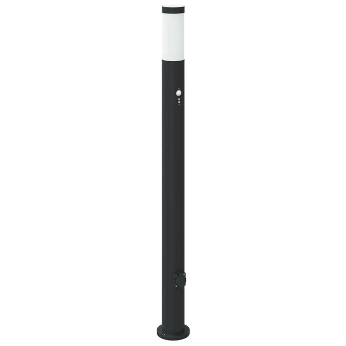 Stâlpi iluminatori cu senzor și priză, 3 buc., 110 cm, oțel inoxidabil, IP44 - WALTI WALTI