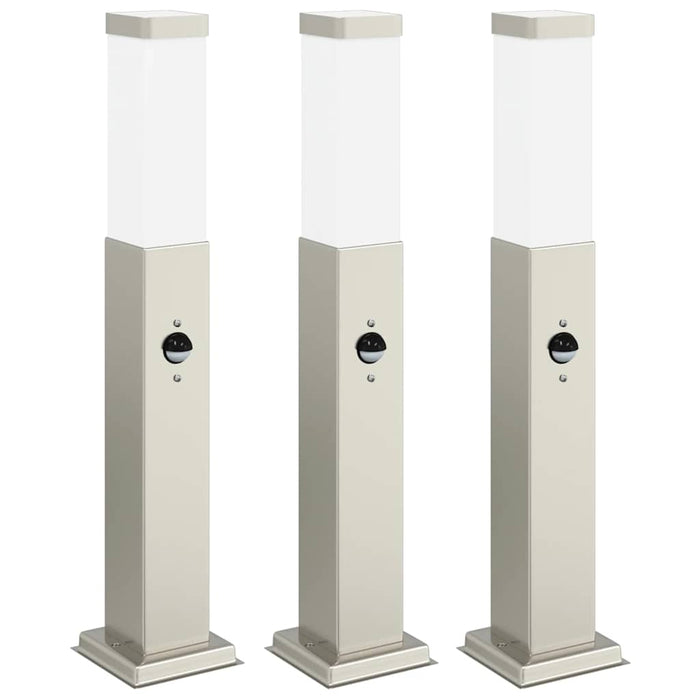 Stâlpi iluminatori cu senzor, 3 buc., 50 cm, oțel inoxidabil, IP44 - WALTI WALTI