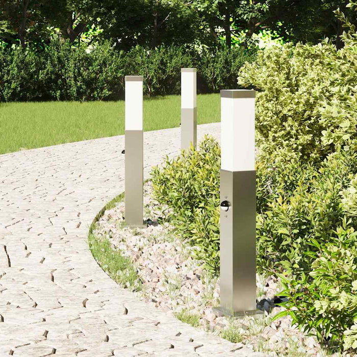 Stâlpi iluminatori cu senzor, 3 buc., 50 cm, oțel inoxidabil, IP44 - WALTI WALTI