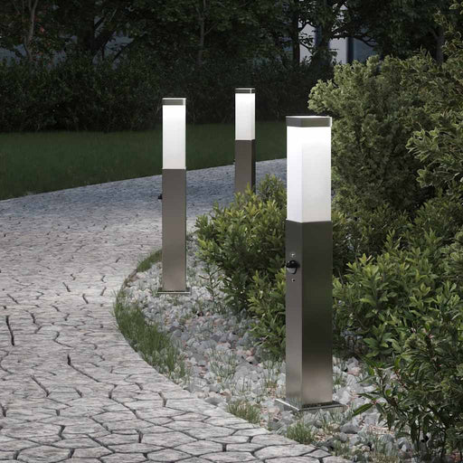 Stâlpi iluminatori cu senzor, 3 buc., 50 cm, oțel inoxidabil, IP44 - WALTI WALTI