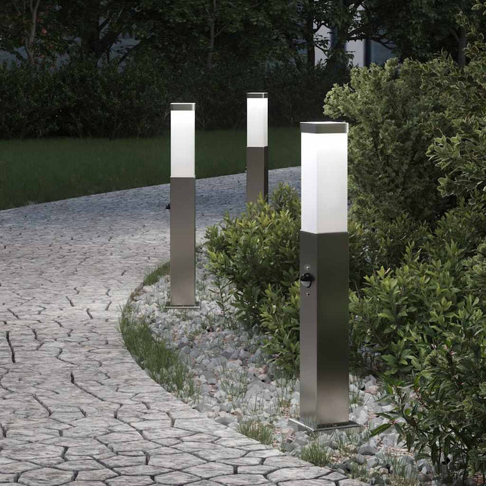 Stâlpi iluminatori cu senzor, 3 buc., 50 cm, oțel inoxidabil, IP44 - WALTI WALTI