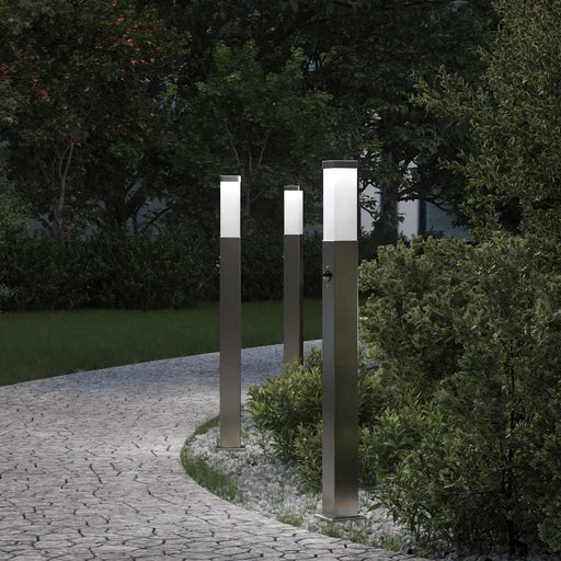 Stâlpi iluminatori cu senzor, 3 buc., 80 cm, oțel inoxidabil, IP44 - WALTI WALTI