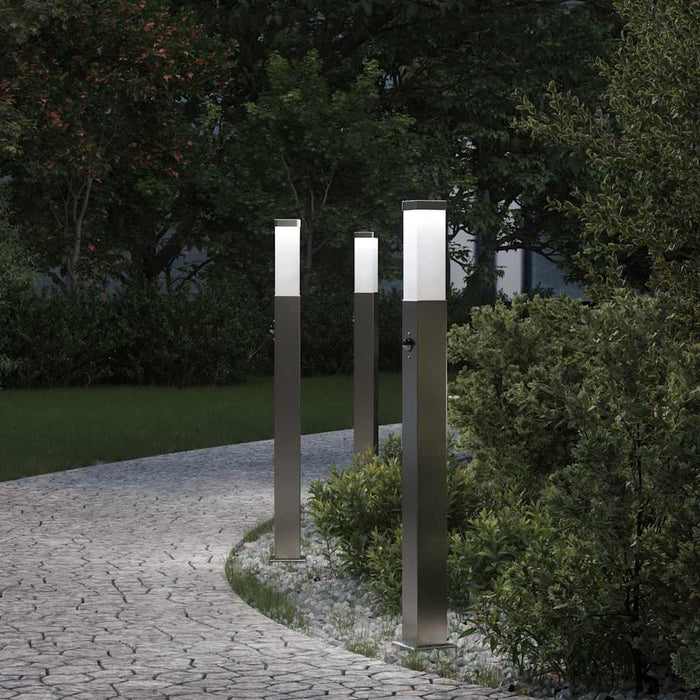 Stâlpi iluminatori cu senzor, 3 buc., 80 cm, oțel inoxidabil, IP44 - WALTI WALTI