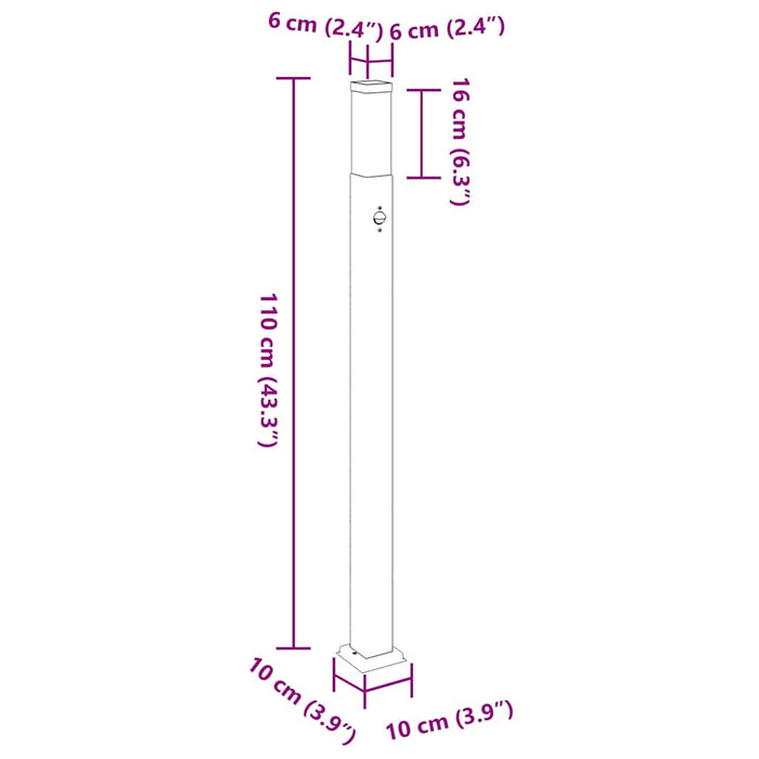 Stâlpi iluminatori cu senzor, 3 buc., 110 cm, oțel inoxidabil, IP44 - WALTI WALTI