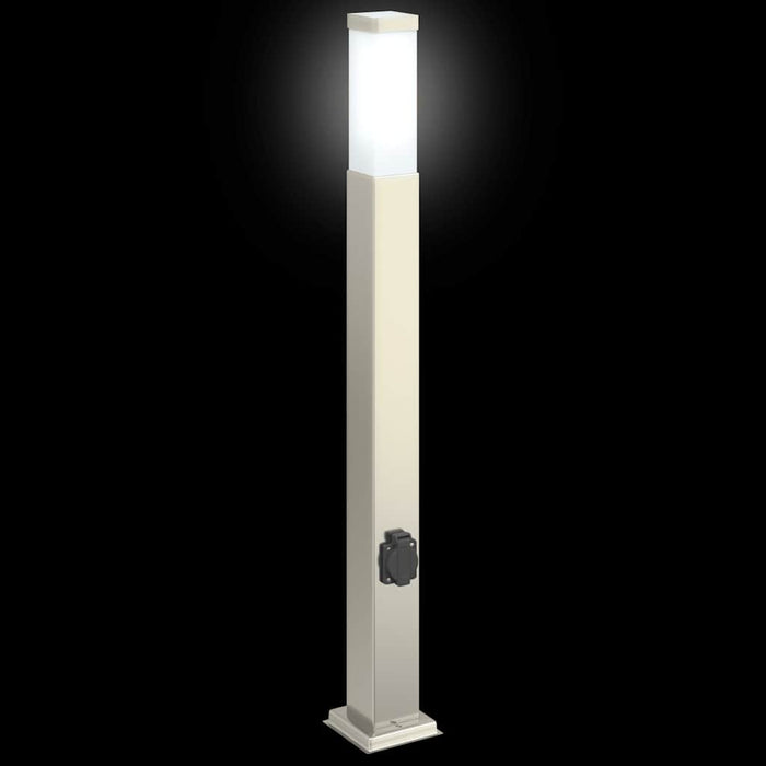 Stâlp luminos cu priză 80 cm oțel inoxidabil IP44 - WALTI WALTI