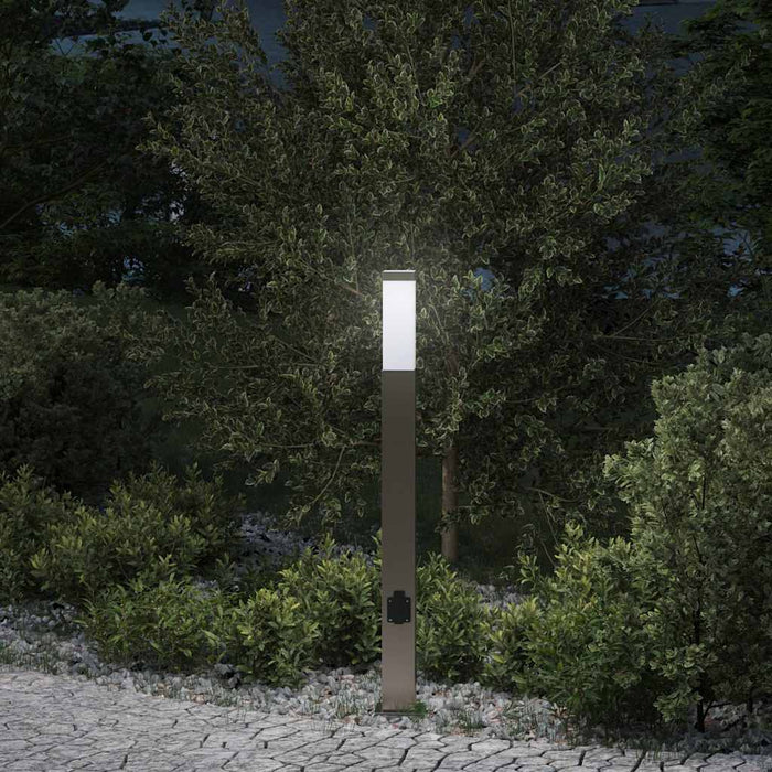 Stâlp luminos cu priză 80 cm oțel inoxidabil IP44 - WALTI WALTI
