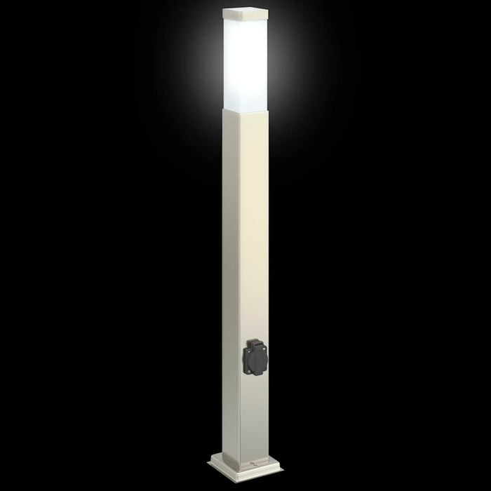 Stâlpi iluminatori cu priză, 3 buc., 80 cm, oțel inoxidabil, IP44 - WALTI WALTI