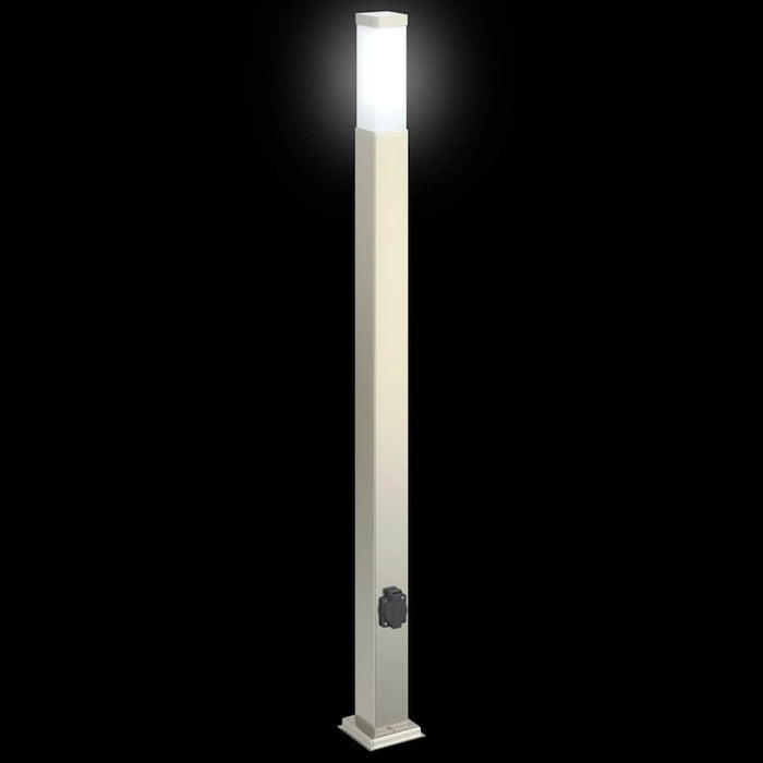 Stâlpi iluminatori cu priză, 3 buc., 110 cm, oțel inoxidabil, IP44 - WALTI WALTI