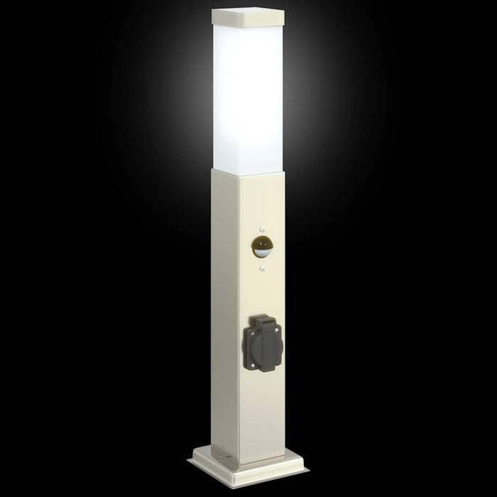 Stâlpi iluminatori cu senzor și priză, 3 buc., 50 cm, oțel inoxidabil, IP44 - WALTI WALTI