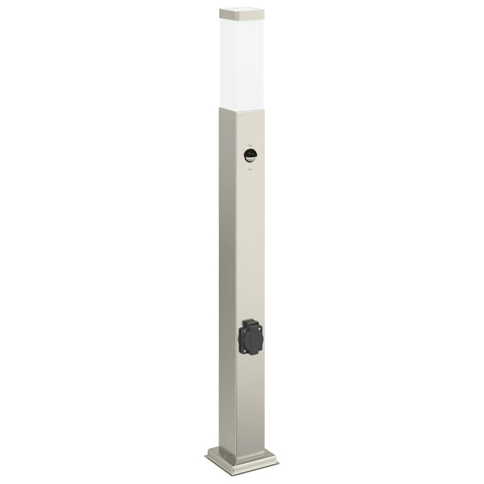 Stâlp luminos cu senzor și priză, 80 cm, oțel inoxidabil, IP44 - WALTI WALTI