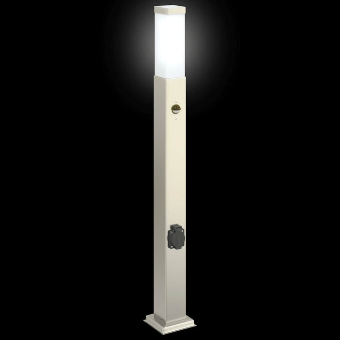 Stâlpi iluminatori cu senzor și priză, 3 buc., 80 cm, oțel inoxidabil, IP44 - WALTI WALTI