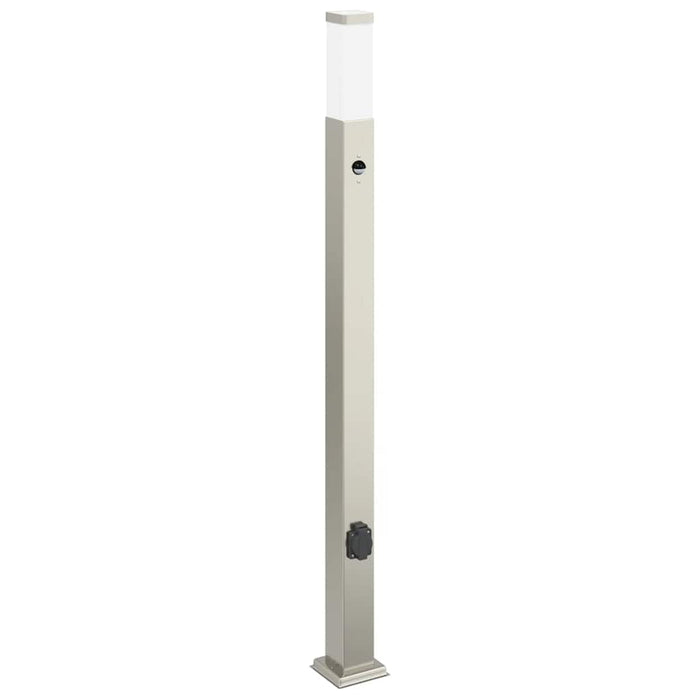 Stâlp luminos cu senzor și priză 110 cm oțel inoxidabil IP44 - WALTI WALTI