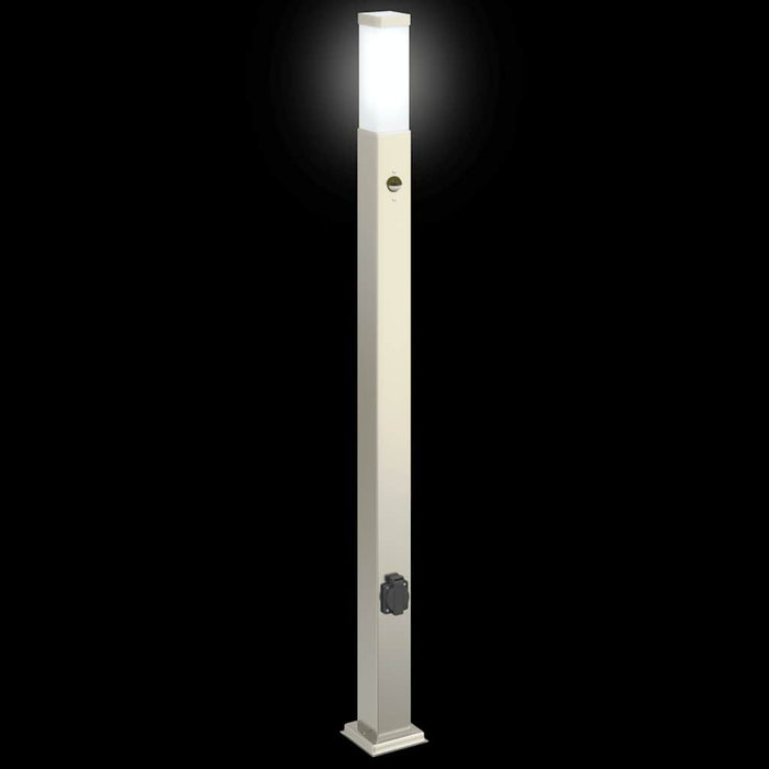 Stâlp luminos cu senzor și priză 110 cm oțel inoxidabil IP44 - WALTI WALTI