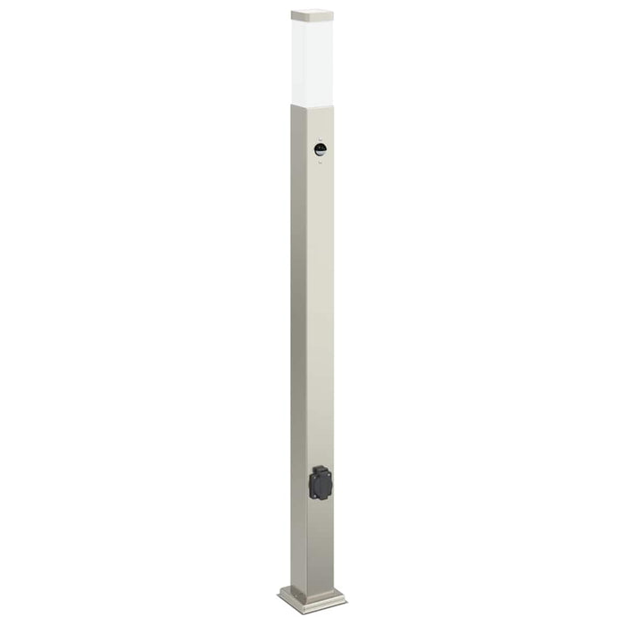 Stâlpi iluminatori cu senzor și priză, 3 buc., 110 cm, oțel inoxidabil, IP44 - WALTI WALTI