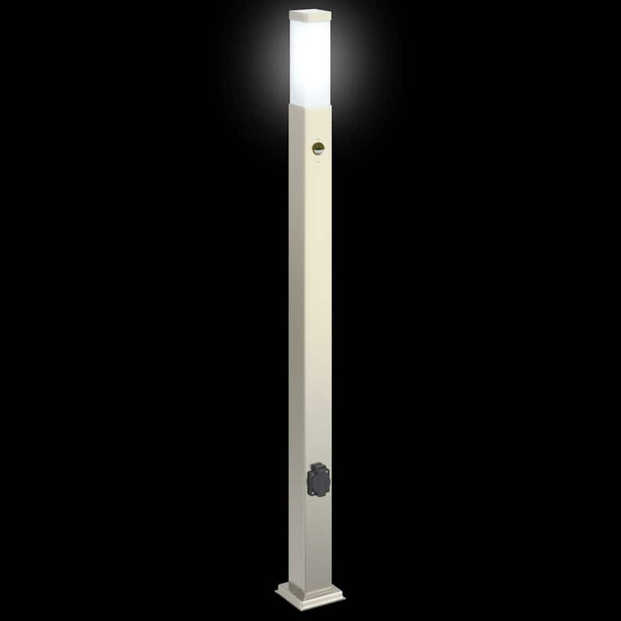 Stâlpi iluminatori cu senzor și priză, 3 buc., 110 cm, oțel inoxidabil, IP44 - WALTI WALTI