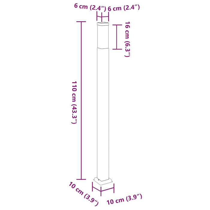 Stâlp luminos 110 cm Negru IP44 - WALTI WALTI